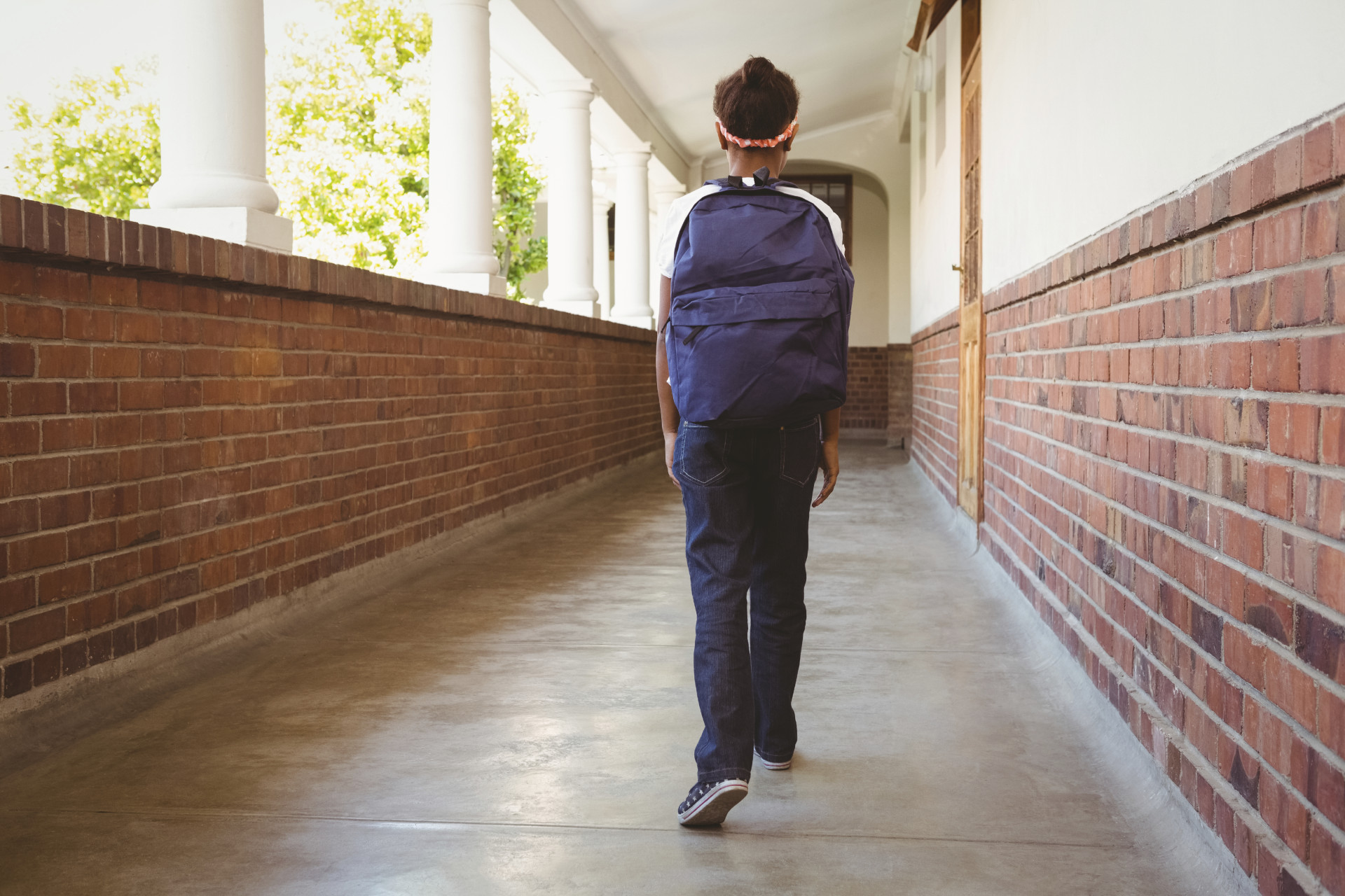 Child with backpack