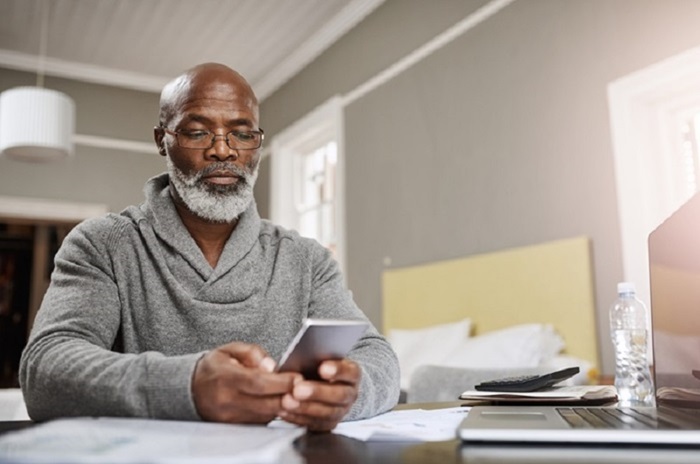 Man looking at his phone