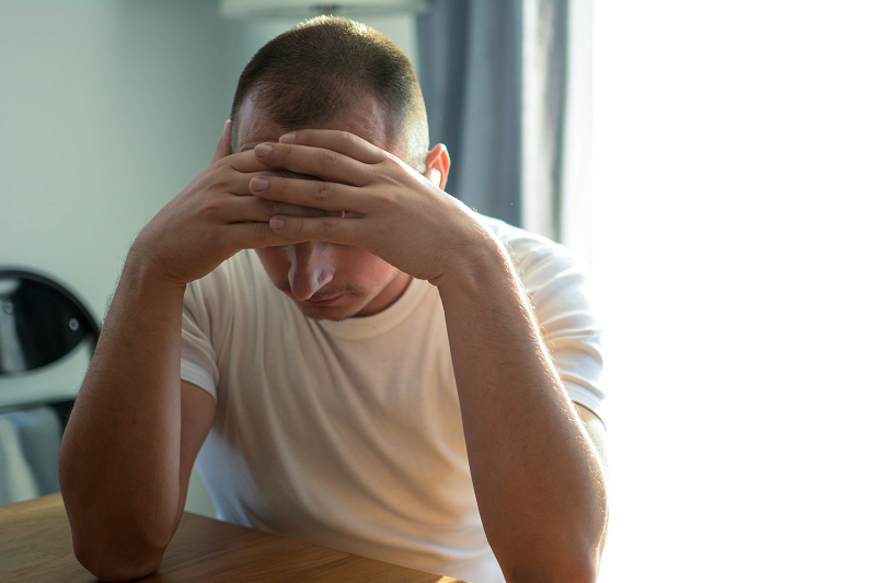 Man dealing with anxiety