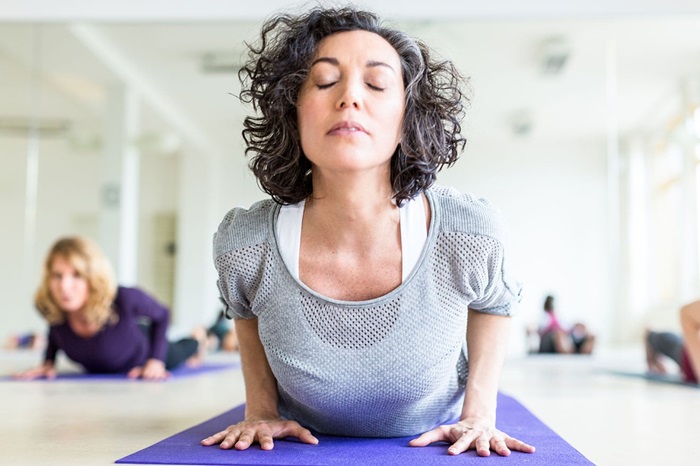 Woman in yoga pose