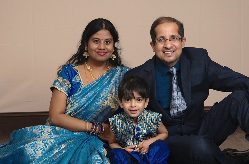 Srinivas Rao and his wife and son.
