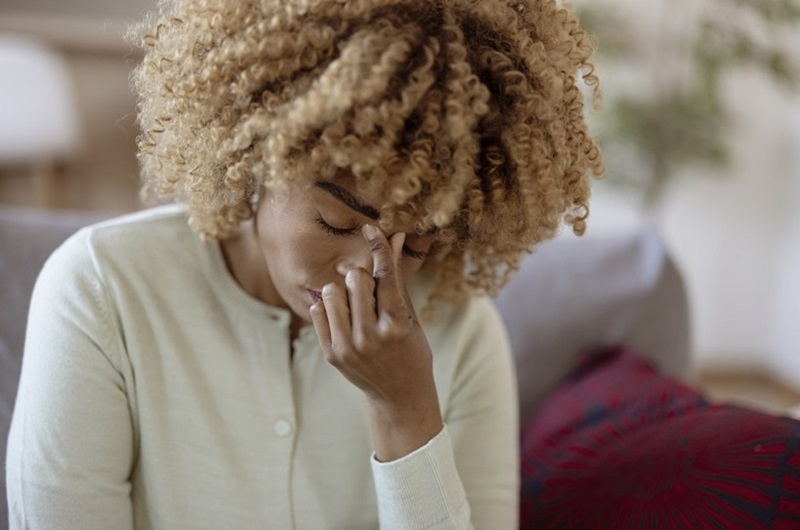 Woman with headache